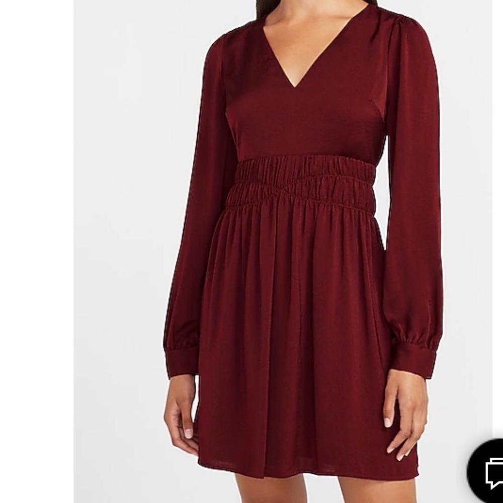 Express Satin Smock Waist Dress NWT